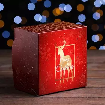 Коробка складная, двухсторонняя, "Золотое копытце", 16 х 16 х 10 см