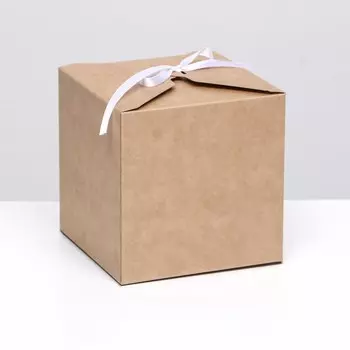 Коробка складная крафт, квадратная, 12 х 12 х 12 см,