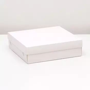 Коробка подарочная складная, упаковка, крышка - дно, белая, 23236.5 см