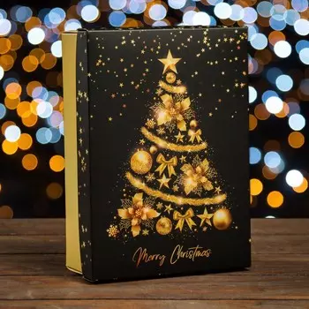 Коробка подарочная новогодняя складная, крышка - дно Merry Christmas 24178 см