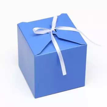Коробка складная, квадратная, синяя, 10 х 10 х 10 см,