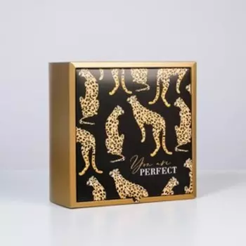 Коробка подарочная складная, упаковка, «Леопард», 25 х 25 х 10 см