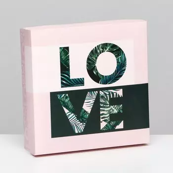 Коробка складная, квадратная, крышка-дно "Love", 23236.5 см