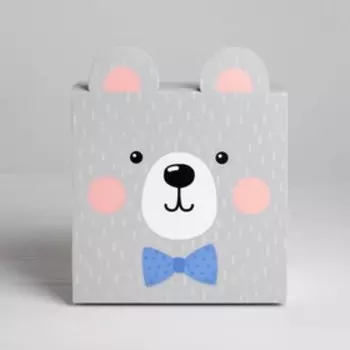 Коробка подарочная складная, упаковка, «Медвежонок», 15 х 15 х 8 см