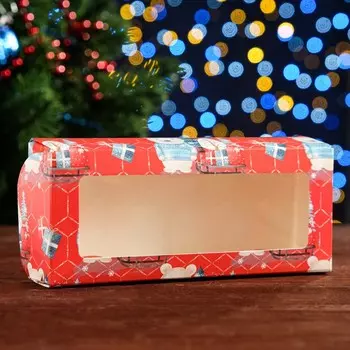 Коробка складная "Мишки", красная, 17 х 7 х 4 см