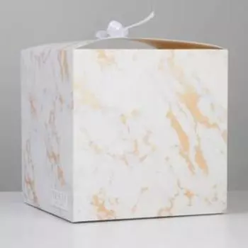 Коробка складная «Мрамор», 18 × 18 × 18 см