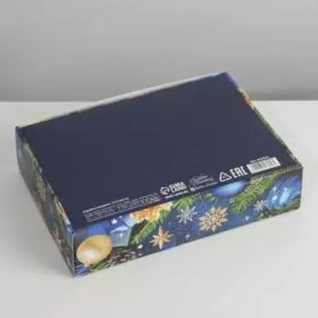 Коробка складная «Новогодние игрушки», 21 × 15 × 5 см
