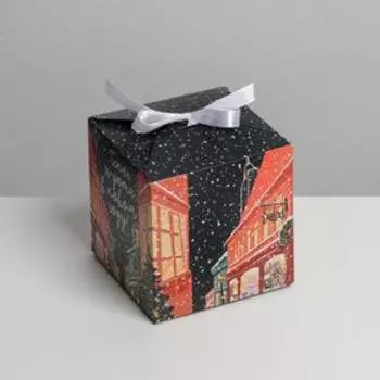 Коробка складная «Новогодний город», 12 × 12 × 12 см