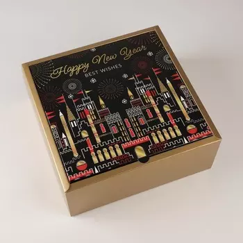 Коробка складная «Новогодняя», 25 × 25 × 10 см