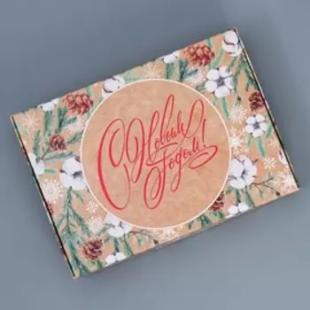 Коробка складная «Новогодняя ботаника», 21 × 15 × 5 см