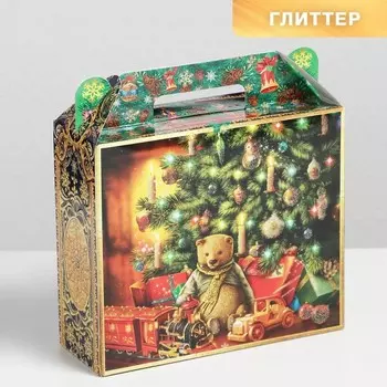 Коробка складная «Новогодняя ёлка», 17,5 × 15(18) × 6,5 см