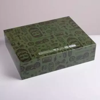 Коробка подарочная складная, упаковка, «С 23 февраля», 31 х 24.5 х 8 см