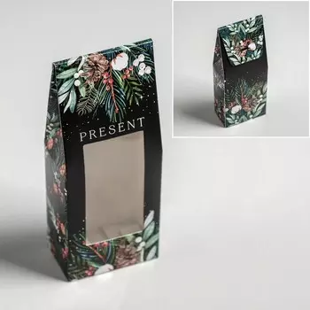 Коробка складная новогодняя Present, 6 х 14.5 х 3.5 см