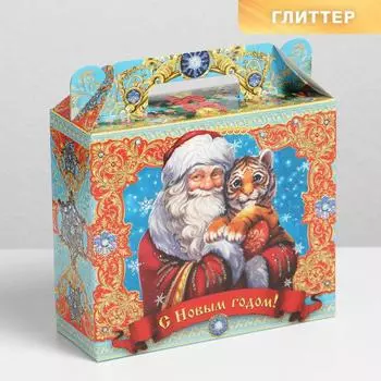 Коробка складная «С новым годом», 17,5 × 15(18) × 6,5 см