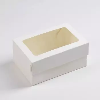 Коробка складная, с окном, белая, 15 х 10 х 7 см