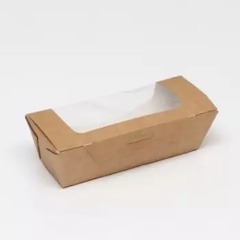 Коробка складная, с окном, крафт 15 х 10 х 7 см