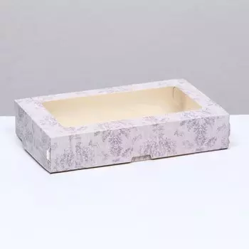 Коробка складная с окном "Нежные узоры", 20 х 12 х 4 см