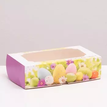 Коробка складная с окном "Пасха", 25 х 15 х 7 см
