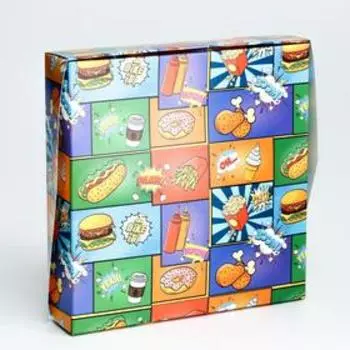 Коробка складная с окном "Pop art", 20 х 20 х 4 см