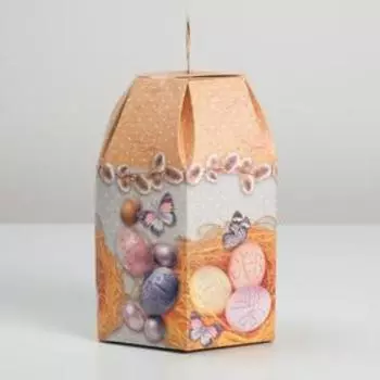 Коробка складная «С праздником Пасхи», 8,3 × 8,3 × 21 см
