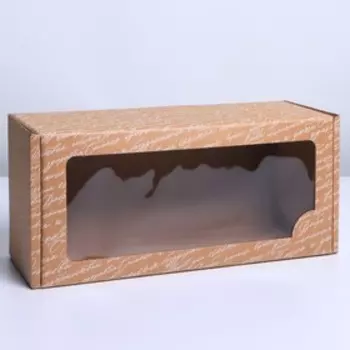 Коробка складная с PVC-окном «Для тебя», 16 × 35 × 12 см