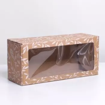 Коробка складная с PVC-окном «Веточки», 16 × 35 × 12 см
