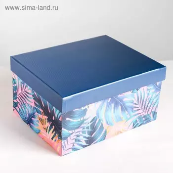 Коробка подарочная складная, упаковка, Tropical, 31 х 25.5 х 16 см