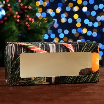 Коробка складная "Уютный Новый год", 17 х 7 х 4 см