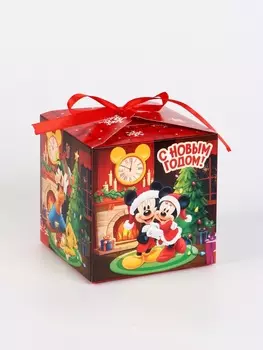 Коробка складная «Уютный Новый год », Микки Маус , 12 х 12 х 12 см