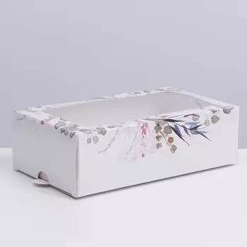 Коробка для макарун, кондитерская упаковка, «Венок» 18 х 10.5 х 5.5 см