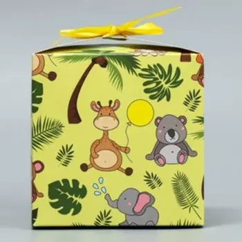 Коробка складная «Зверята», 12 х 12 х 12 см