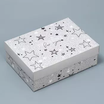 Коробка подарочная складная, упаковка, «Звёзды», 21 х 15 х 7 см