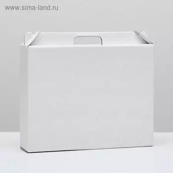 Коробка универсальная с ручкой, белая, 34,5 х 8 х 27 см