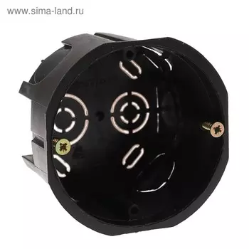 Коробка установочная TUNDRA, 68х45 мм, IP20, для сплошных стен, цвет черный