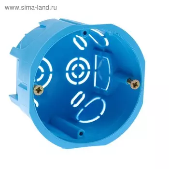Коробка установочная TUNDRA, 68х45 мм, IP20, для сплошных стен, синяя