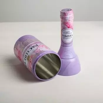 Коробка жестяная в форме бутылки "Расцветай", 29,7 см × 8 см × 8 см