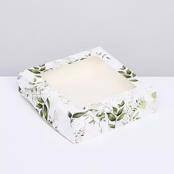 Коробки складная "Ботанический сад" 15 х 15 х 4 см