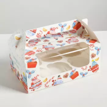 Коробочка для кексов «Сладкой зимы», 24 × 10 × 16 см