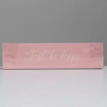 Коробочка для макарун с PVC крышкой «Just be happy», 19,5 х 5 х 4,5 см