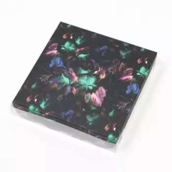 Коробочка для печенья, "Акварельные цветы", 15 х 15 х 3 см