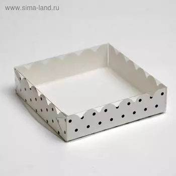 Коробочка для печенья "Горох", белая, 12 х 12 х 3 см