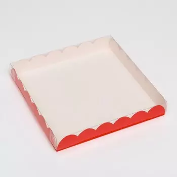 Коробка для печенья, красная, 21 х 21 х 3 см