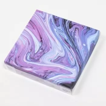 Коробочка для печенья, "Мраморный разлив", 15 х 15 х 3 см