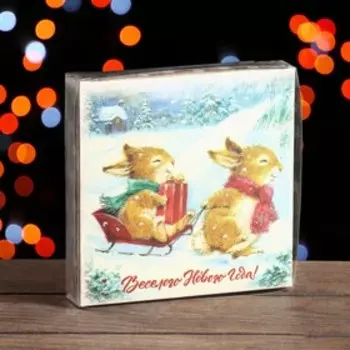 Коробочка для печенья "Новогодние забавы", 15 х 15 х 3 см