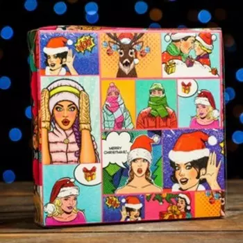 Коробочка для печенья "Pop-art НО!НО!НО!", 15 х 15 х 3 см, 1 шт.