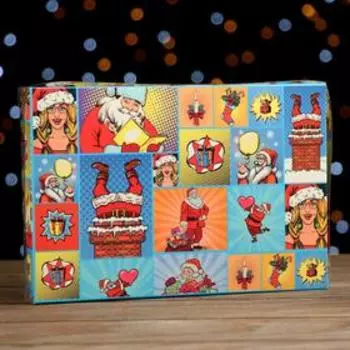 Коробочка для печенья "Pop - art новогодний сюрприз", 22153 см