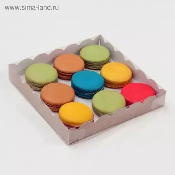 Коробочка для печенья с PVC крышкой, крафт, 18183 см