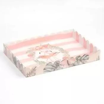 Коробочка для печенья с PVC крышкой "Парочка", 22 х 15 х 3 см