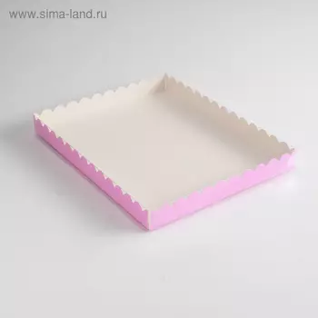 Коробочка для печенья с PVC крышкой, сиреневая, 23,5 х 30 х 3 см