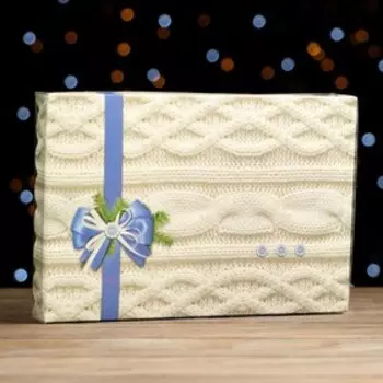 Коробочка для печенья "Теплый Новый Год", 22 х 15 х 3 см, 1 шт.